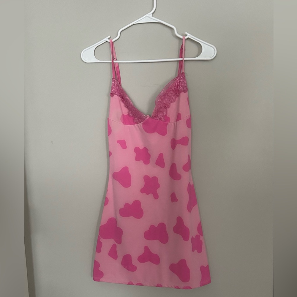 Pink cow print o mighty dress